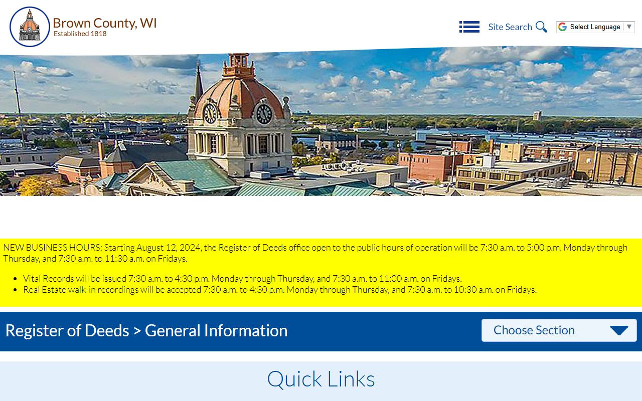 Green Bay Death Index Brown County Register of Deeds image