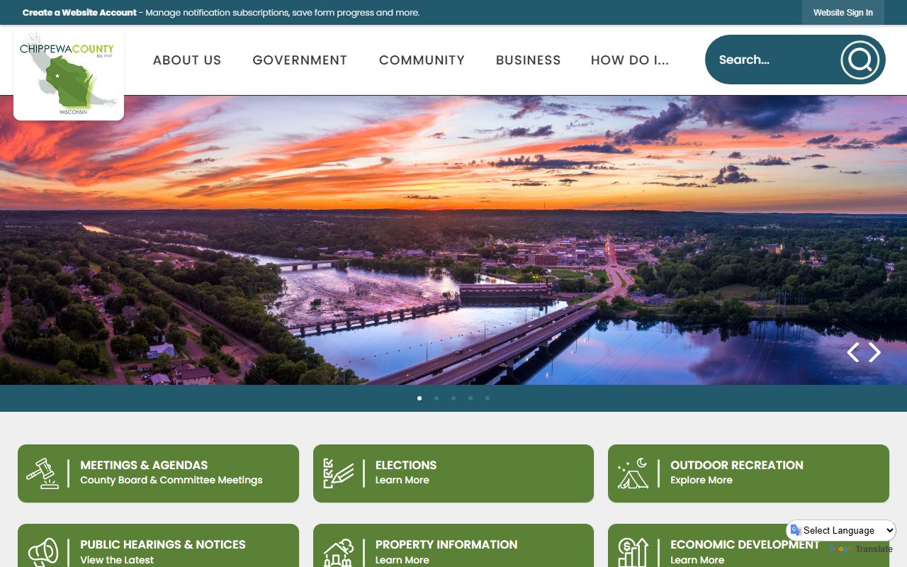 Chippewa County Death Index county government portal image