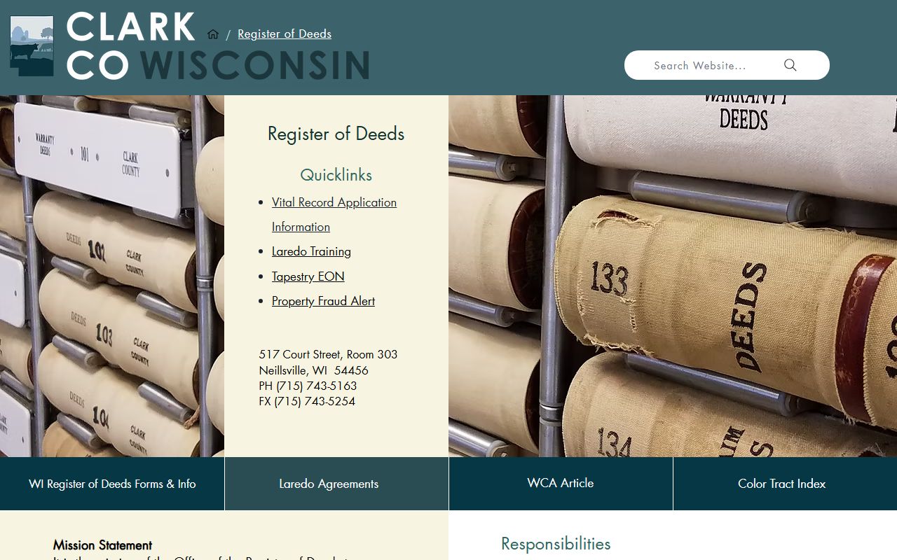 Clark County Death Index Register of Deeds image