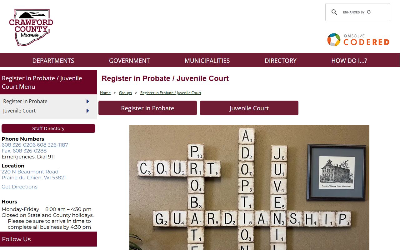 Crawford County Death Index register of deeds office