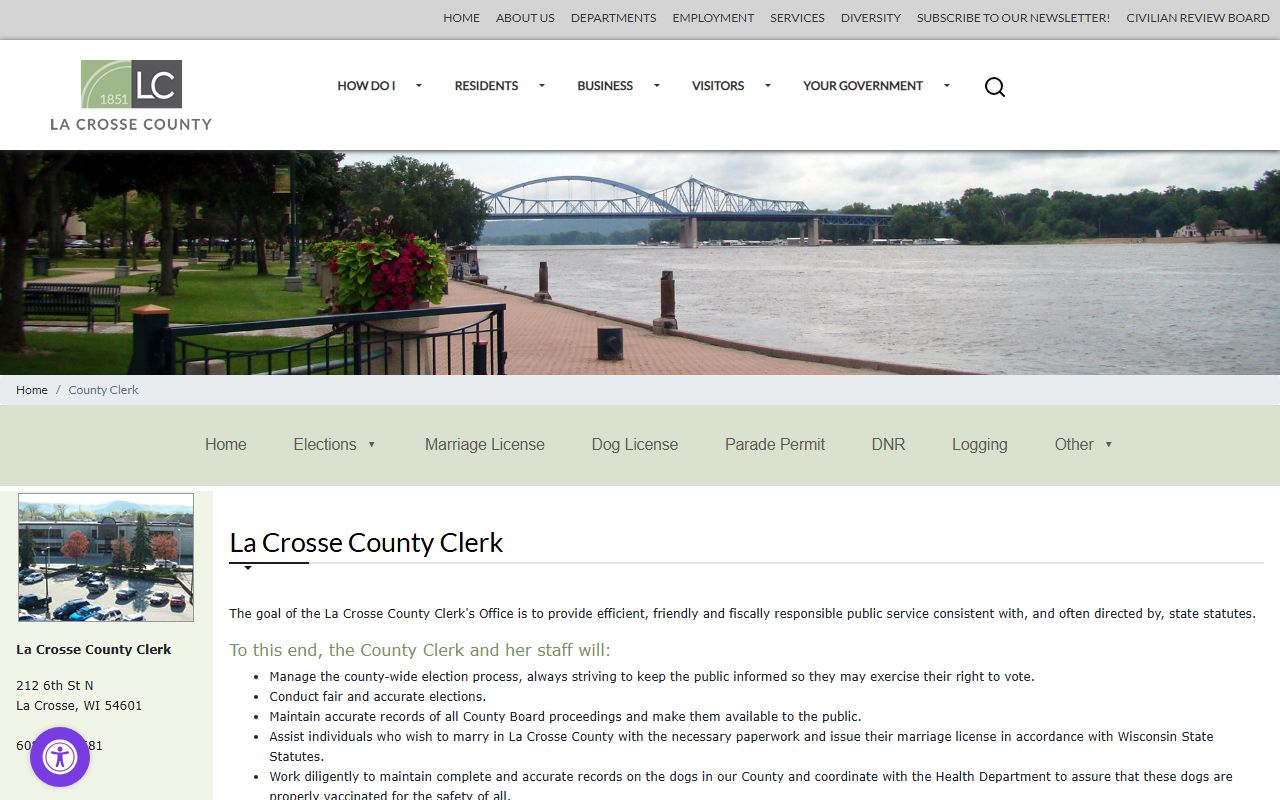 La Crosse County Death Index at the County Clerk