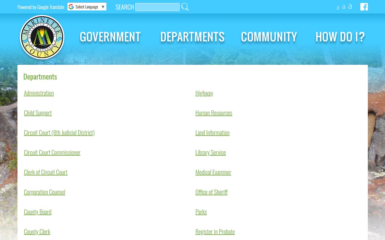 Marinette County Death Index at the Register of Deeds