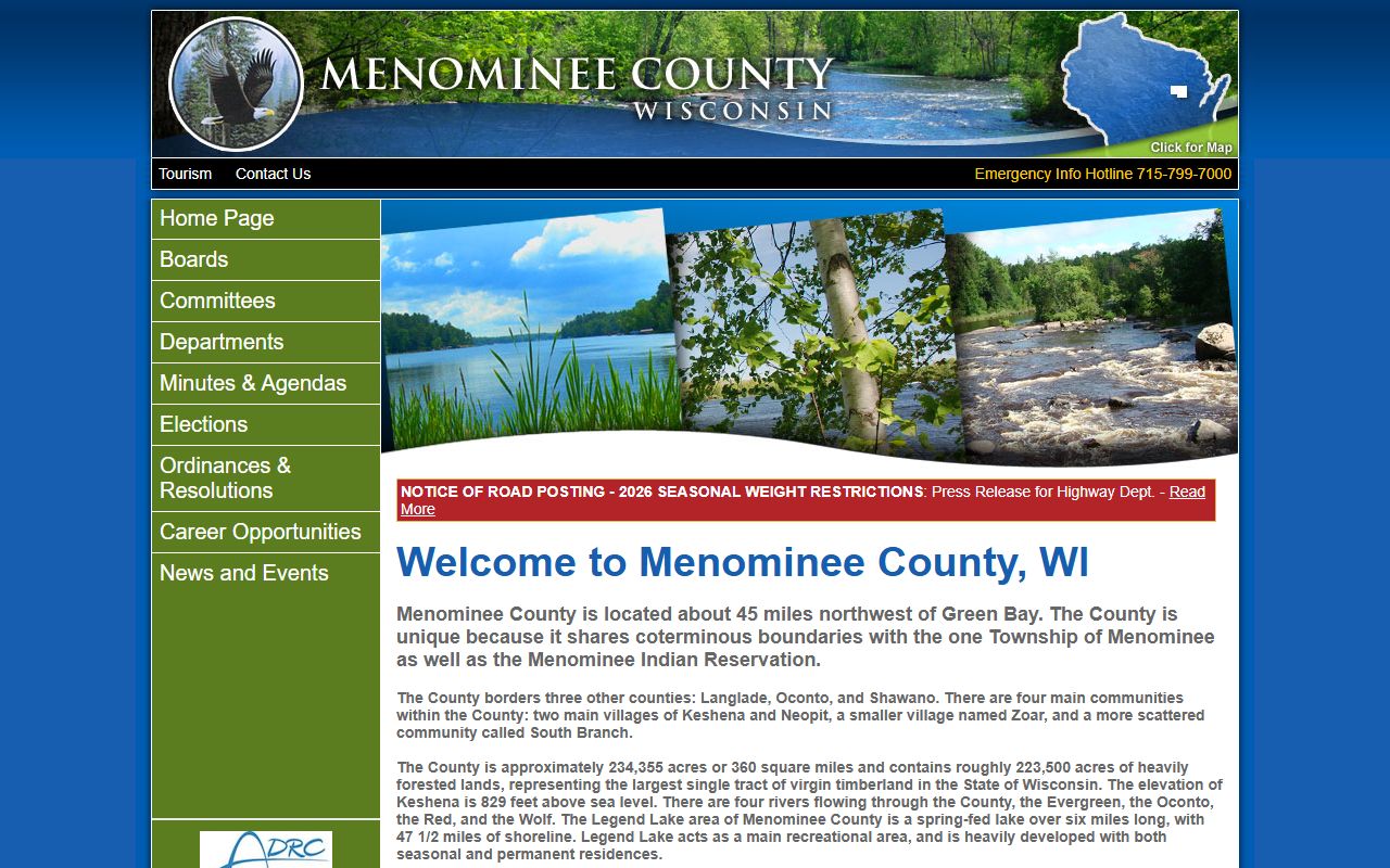 Menominee County Death Index county government image