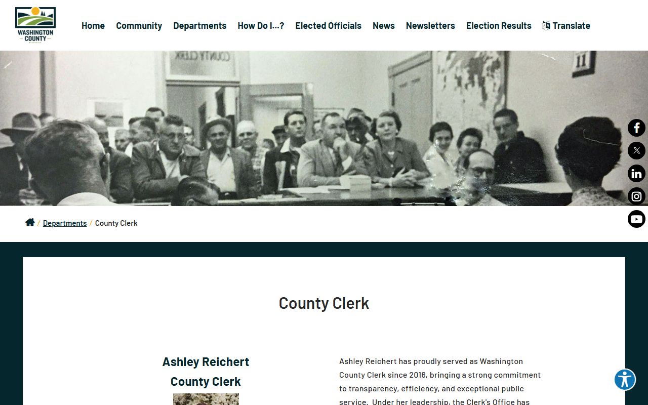 Washington County Death Index county clerk image