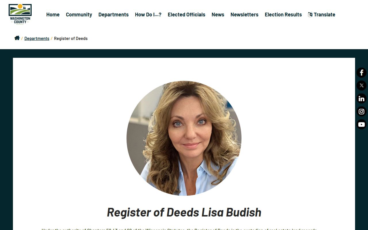 Washington County Death Index register of deeds image