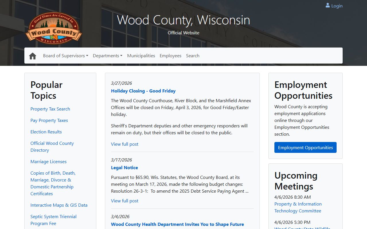 Wood County Death Index county government image