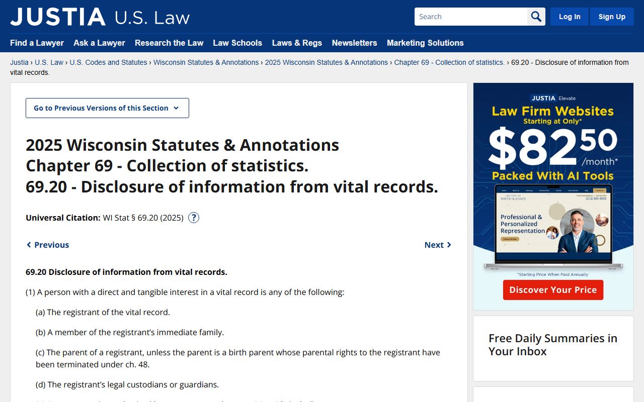 Wisconsin Death Index disclosure rules